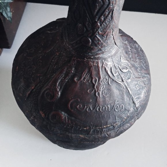 Don Quixote Leather Bottle Embossed Sancho - Picture 9 of 12